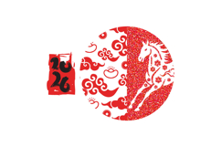Lunar new year horse chinese zodiac and spring festival illu Product Image 1