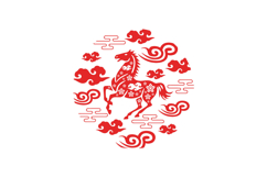Lunar new year horse chinese zodiac sign red color graphic Product Image 1