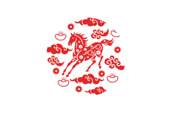 Lunar new year horse chinese zodiac sign red color isolated Product Image 1