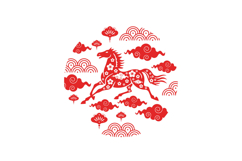 Lunar new year horse chinese zodiac sign red color vector Product Image 1