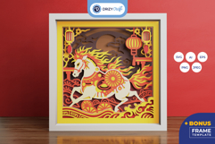 Lunar New Year Horse Shio 3D Shadow Box Product Image 1