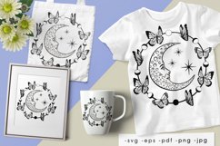Boho illustration / Lunar phases With Butterflies Product Image 1