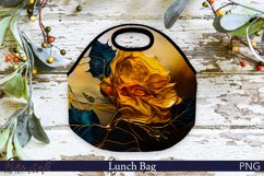 Lunch Bag Design | Alcohol Ink | Golden Flower Product Image 1