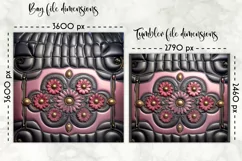 Lunch Bag with Tumbler Wrap | Vintage Embossed Leather Bag Product Image 2