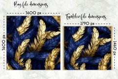 Feather Lunch Bag Sublimation | Golden Feathers Pattern Product Image 2