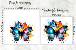 Butterfly Lunch Bag Sublimation | Watercolour Butterfly PNG Product Image 2