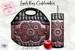 Lunch Bag with Tumbler Wrap | Vintage Embossed Leather Bag Product Image 1
