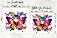 Butterfly Lunch Bag Sublimation | Watercolour Butterfly PNG Product Image 2