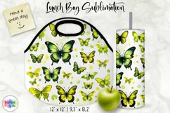 Butterfly Lunch Bag Sublimation | Watercolour Butterfly PNG Product Image 1