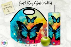 Butterfly Lunch Bag Sublimation | Watercolour Butterfly PNG Product Image 1