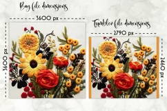 Embroidery Flowers Lunch Bag Sublimation | Embroidery Effect Product Image 2
