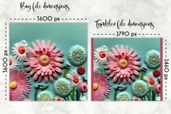 Embroidery Flowers Lunch Bag Sublimation | Embroidery Effect Product Image 2