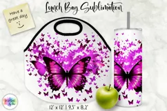 Butterfly Lunch Bag Sublimation | Watercolour Butterfly PNG Product Image 1