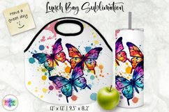 Butterfly Lunch Bag Sublimation | Watercolour Butterfly PNG Product Image 1