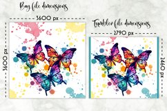 Butterfly Lunch Bag Sublimation | Watercolour Butterfly PNG Product Image 2