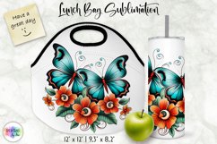 Butterfly Lunch Bag Sublimation | Watercolour Butterfly PNG Product Image 1