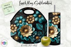 Lunch Bag with Tumbler Wrap | Vintage Embossed Leather Bag Product Image 1