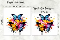 Butterfly Lunch Bag Sublimation | Watercolour Butterfly PNG Product Image 2