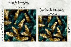 Feather Lunch Bag Sublimation | Golden Feathers Pattern Product Image 2