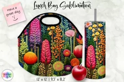 Embroidery Flowers Lunch Bag Sublimation | Embroidery Effect Product Image 1