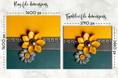 Lunch Bag with Tumbler Wrap | Vintage Embossed Leather Bag Product Image 2