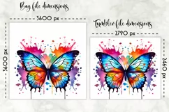 Butterfly Lunch Bag Sublimation | Watercolour Butterfly PNG Product Image 2