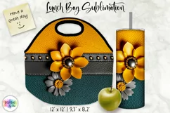 Lunch Bag with Tumbler Wrap | Vintage Embossed Leather Bag Product Image 1