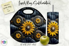 Lunch Bag with Tumbler Wrap | Vintage Embossed Leather Bag Product Image 1