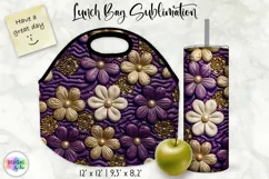 Lunch Bag with Tumbler Wrap | Vintage Embossed Leather Bag Product Image 1