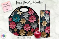 Lunch Bag with Tumbler Wrap | Vintage Embossed Leather Bag Product Image 1