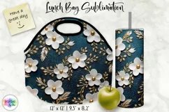 Lunch Bag with Tumbler Wrap | Vintage Embossed Leather Bag Product Image 1