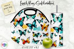 Butterfly Lunch Bag Sublimation | Watercolour Butterfly PNG Product Image 1
