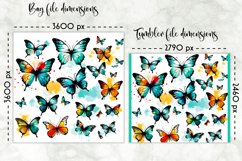 Butterfly Lunch Bag Sublimation | Watercolour Butterfly PNG Product Image 2