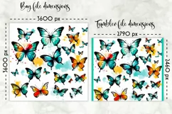 Butterfly Lunch Bag Sublimation | Watercolour Butterfly PNG Product Image 2