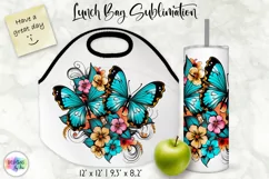 Butterfly Lunch Bag Sublimation | Watercolour Butterfly PNG Product Image 1