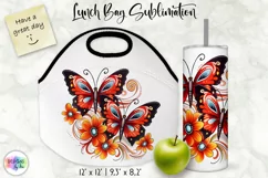 Butterfly Lunch Bag Sublimation | Watercolour Butterfly PNG Product Image 1