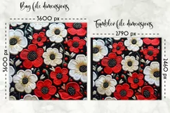 Embroidery Flowers Lunch Bag Sublimation | Embroidery Effect Product Image 2