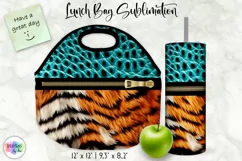 Lunch Bag with Tumbler Wrap Designs | Tiger Fur Texture Product Image 1
