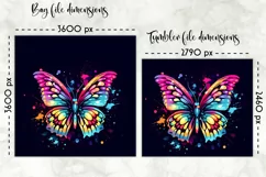 Butterfly Lunch Bag Sublimation | Watercolour Butterfly PNG Product Image 2