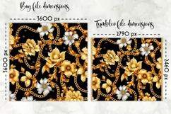 Elegant Floral Lunch Bag Sublimation | Silk Texture Effect Product Image 2