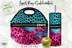 Lunch Bag with Tumbler Wrap Designs | Pink Fur Texture Product Image 1