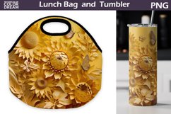 Sunflowers Lunch Bag Sublimation | Flowers Skinny Tumbler Product Image 1