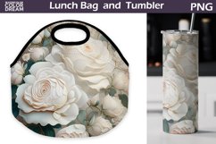 3D Flowers Lunch Bag Sublimation | Roses Skinny Tumbler Product Image 1