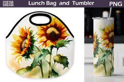 Sunflowers Lunch Bag Sublimation | Flowers Skinny Tumbler Product Image 1
