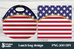 Patriotic lunch bag PNG sublimation design Product Image 1