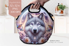 Mystical Wolf Lunch Tote Sublimation Design PNG Product Image 1