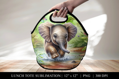 Playful Baby Elephant in Lush Jungle Product Image 1