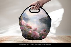 Floral Lunch Bag Design, Sublimation PNG Product Image 1