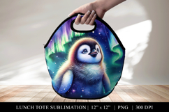 Baby Penguin Under the Northern Lights Product Image 1