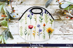 Lunch Bag Design | Flower Sublimation | Wildflowers PNG Product Image 1